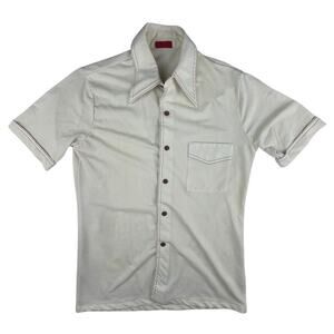 Vintage 1970s shirt Sears King's Road dagger collar full button men's medium